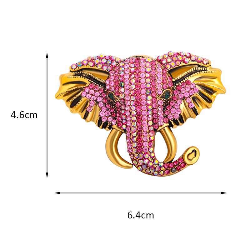 Wuli&amp;baby store funklende elefantbrocher til kvinder unisex 4- farver rhinestone lykkedyr fest afslappet brochenåle