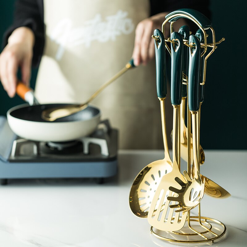 Kitchenware Set Cooking Tools Set Nordic Style Stainless Steel Kitchen Tools Accessories Cooking Utensils Spoon Cookware Set