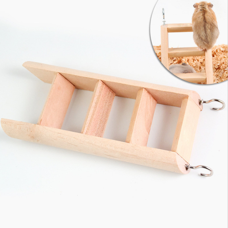 PipiFren Small Animal Toy Ladder Pet House Decorations Hamster Rat Climbing Gym Toys Wooden Hanging Ladder For Small Pet