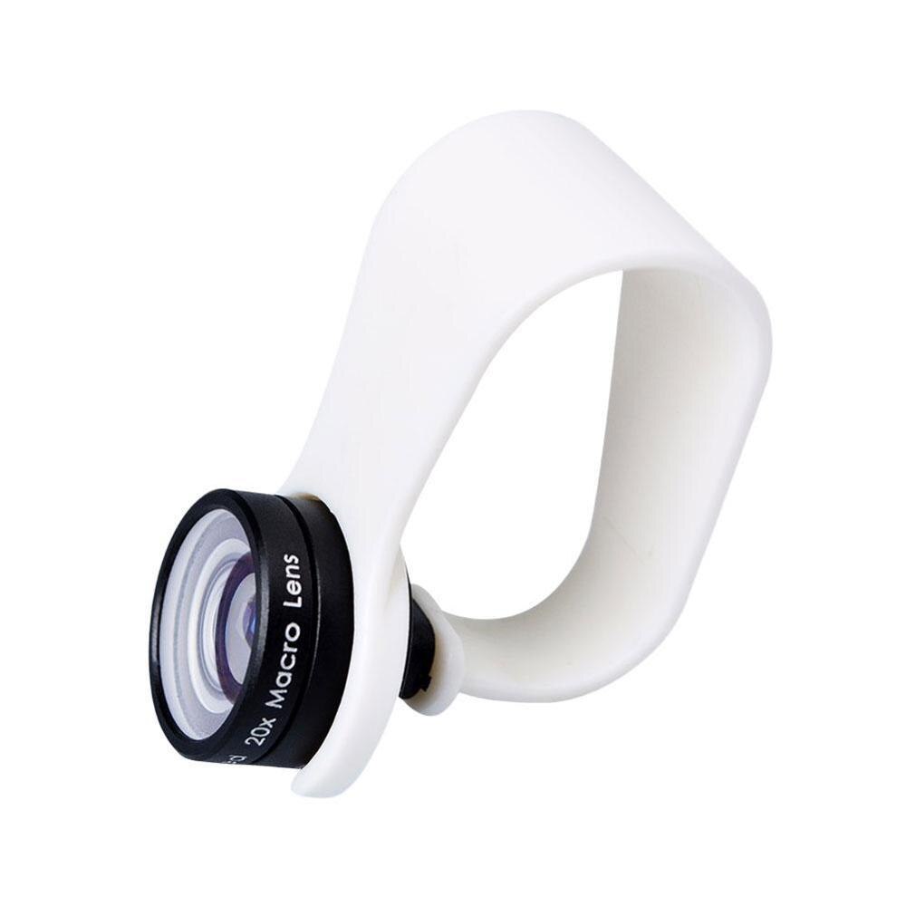 Téléphone portable Macro lentille 20X Super téléphone portable Macro lentilles pour Huawei xiaomi iphone Samsung grand angle: white