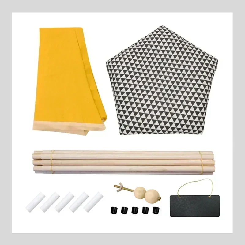 Tienda tipi para mascotas para gatos y perros, casa para perros lavable y extraíble portátil, casa para cachorros de interior con cojín y pizarra para gatos