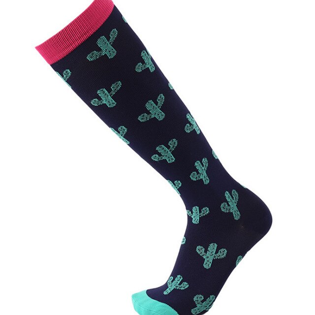 Calcetines de compresión para ciclismo para hombre y mujer, medias deportivas de 20-30 MmHg, antifatiga, alivio del dolor, Color negro: 24 / S / M