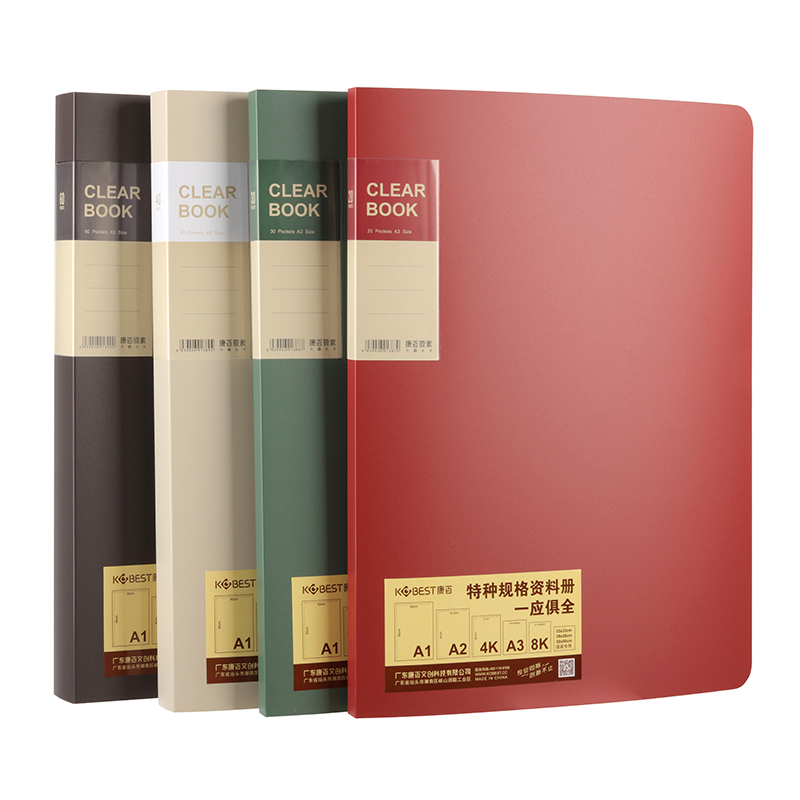 A3 20/30/40/60 Pocket Map Foto Album Document Zak 8K Map Art Werk Collection Organizer kantoor Student Leveringen