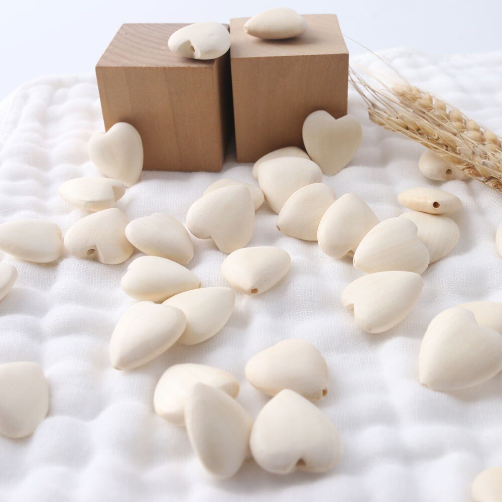 20 Mm 20 Pcs Kleine Originele Houten Harten Vorm Diy Maken Ketting Armband Food Grade Materialen Baby Houten Tandjes speelgoed