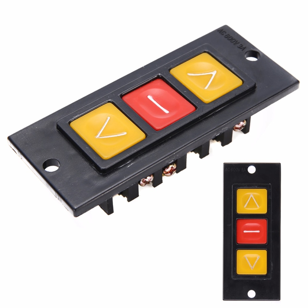 Up Down Stop 3 Buttons Switch Black Plastic Housing Push Button Switches For Electric Roller Shutter Garage Safety Door