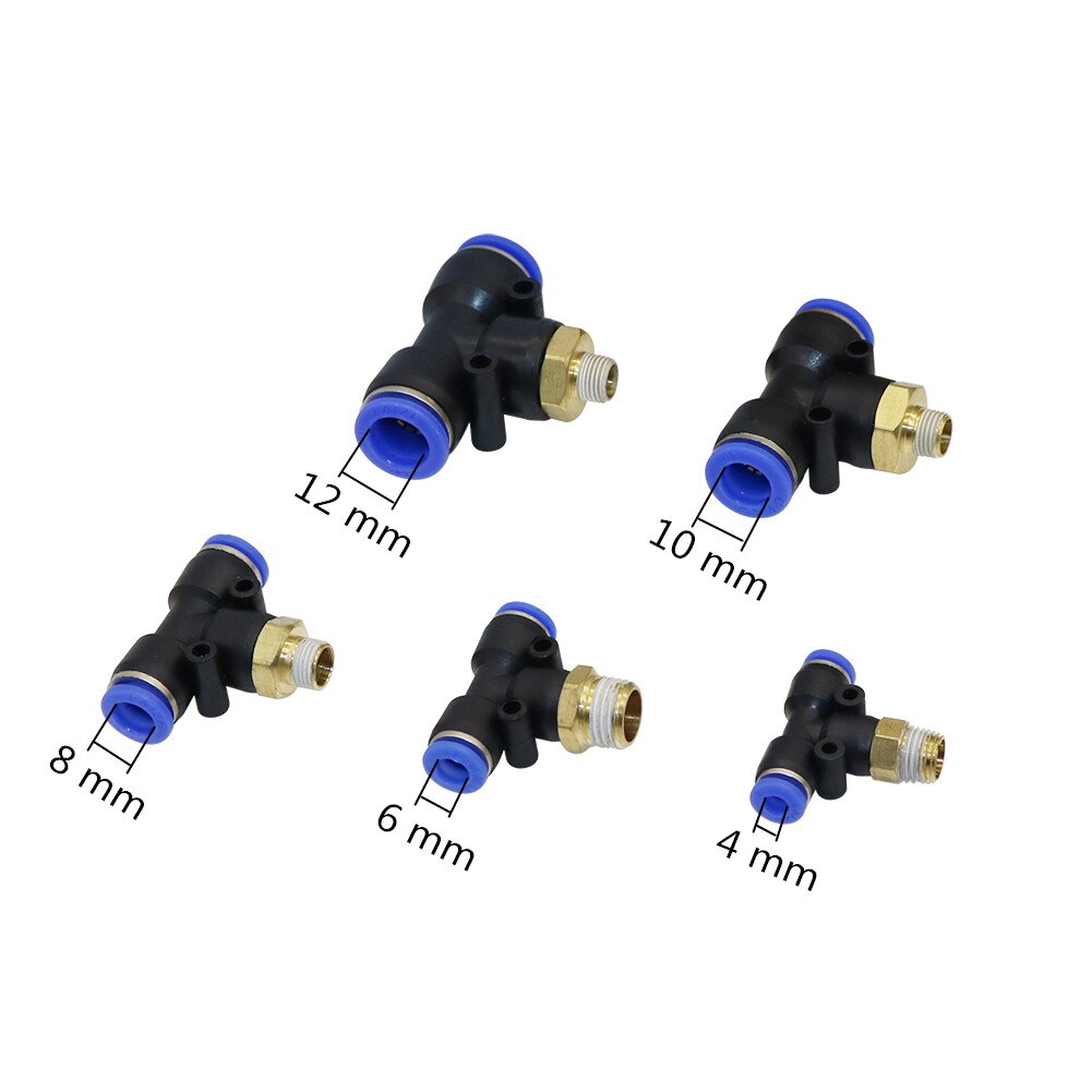 Regulador neumático de flujo de aire 4mm 6mm 8mm 10mm 12mm OD tubo de manguera de Gas ajuste válvula conector 1/8 "1/4" 3/8 "1/2" rosca macho