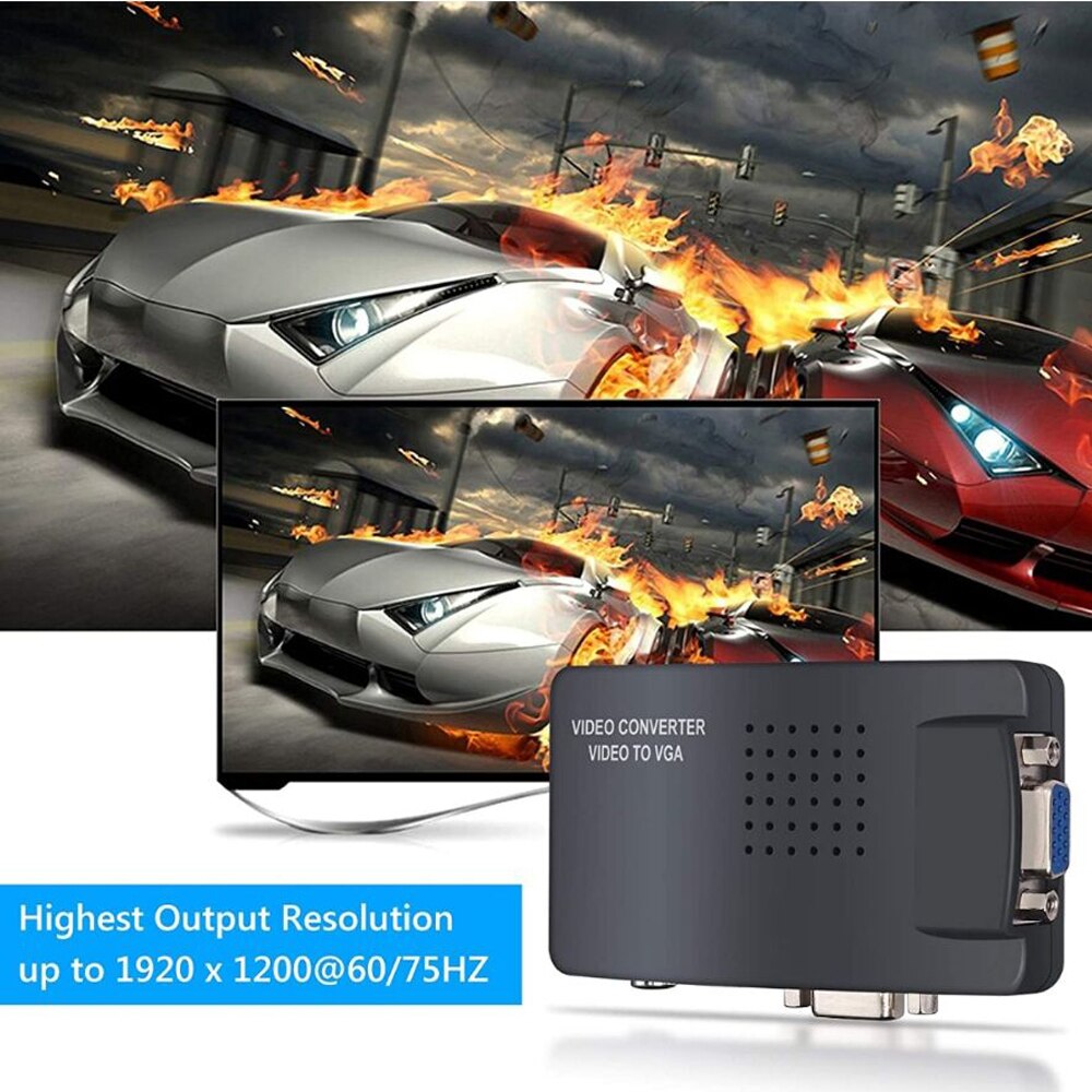 AV zu VGA Adapter RCA VGA Konverter PC Laptop Video TV RCA Composite S-Video AV In Zu PC VGA LCD Out Converter