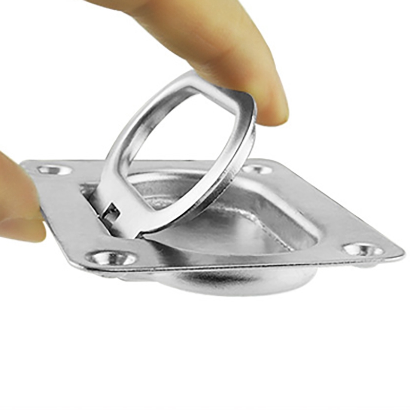 Rectangular Recessed Hatch Spring Loaded Lifting Ring for Powerboat and Sailboat Decks Recessed Pull Ring
