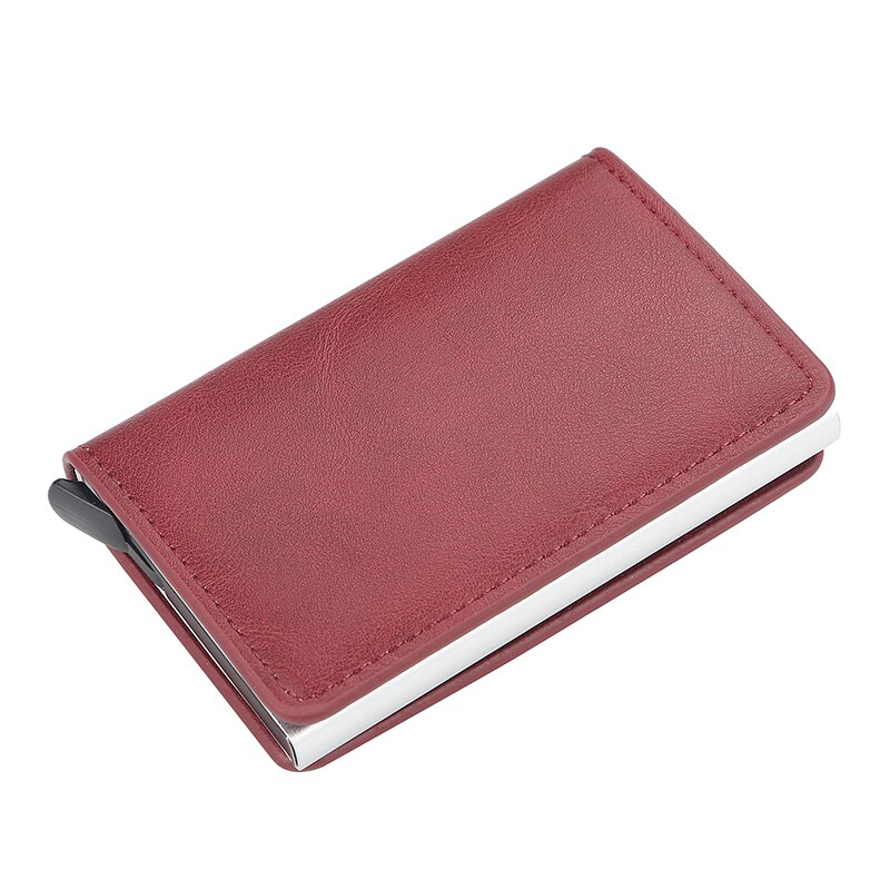 Aluminium Metal Credit Business Mini Card Wallet 2022 Man Vrouwen Smart Wallet Visitekaarthouder Rfid Portemonnee: red