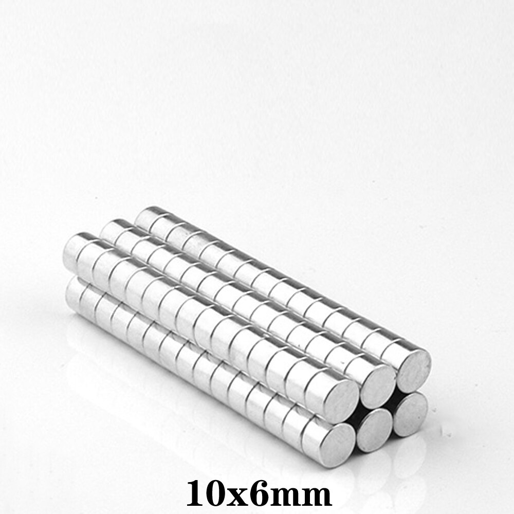 10~150PCS 10X6 mm Round Neodymium Magnets 10mmx6mm N35 Small Magnets Disc 10*6 Strong Cylinder Rare Earth Magnetic 10x6mm 10*6mm