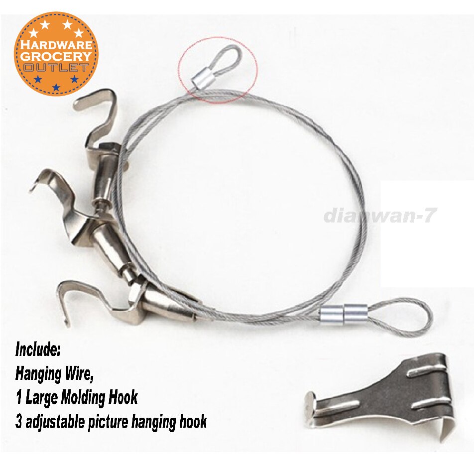 Exhibition Art Hanging System Gallery Large Paint Picture Photo Display Kit Stainless Steel Wire Cable Ceiling Hook 1 hooks 1pc