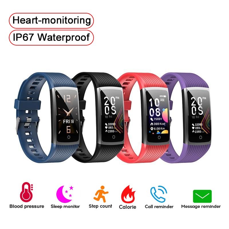 Prachtige fitnessarmband voor dames en heren, slimme polsband, hartslagmeter, afstandscamera, slimme band, stappenteller, calorieënteller, sporthorloge
