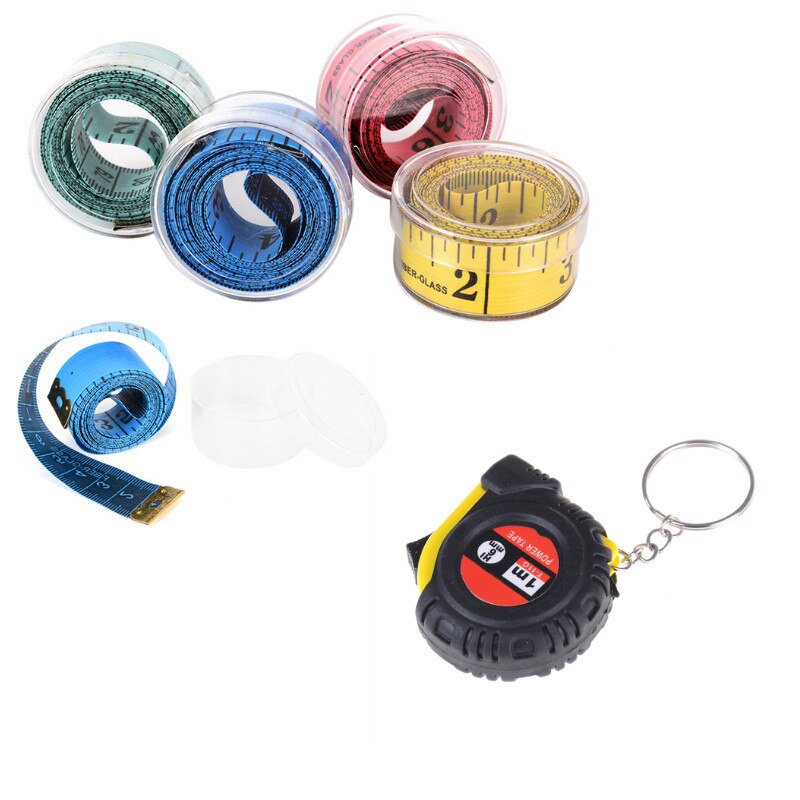 Retractable Ruler Tape Measure Key Chain Mini Pocket Size Metric 1m/150cm Keyring Keychain
