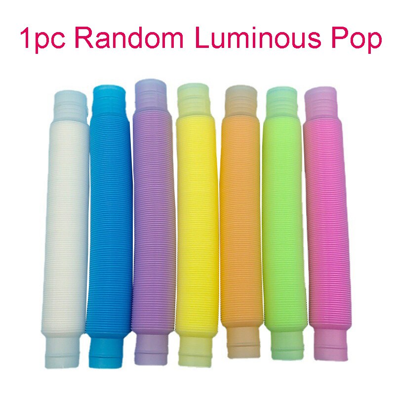 5 pezzi di plastica colorata Pop Tube Coil creativo magico giocattolo cerchio giocattoli divertenti sviluppo precoce educativo giocattolo pieghevole: 1pc 19cm L-random