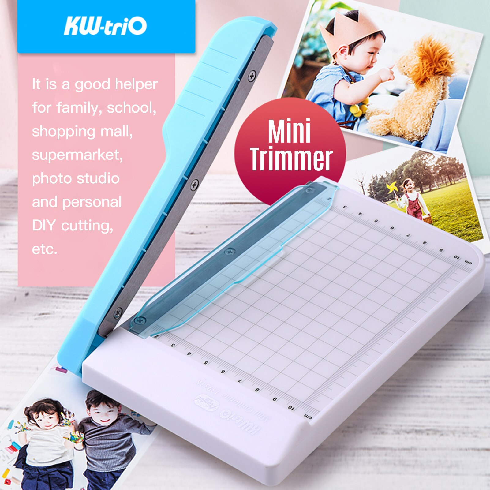 KW-trio Mini Paper Trimmer 6-Inch Guillotine Paper Cutter Photo Cutting Machine 10 Sheets Capacity with Line and Scale