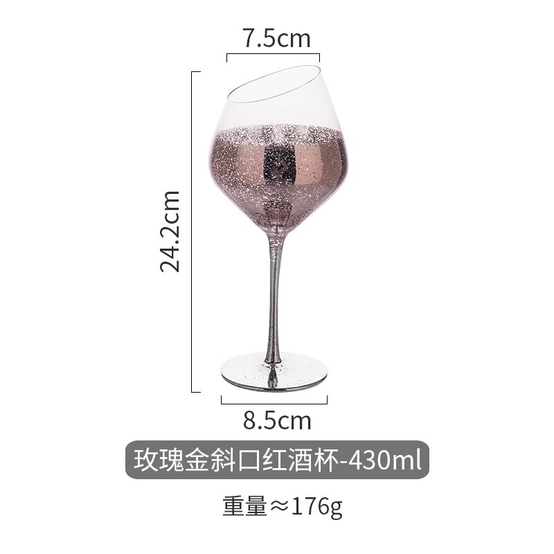 Star red wine glass lead free net red glass household champagne glass cocktail glass high foot whiskey glass: 6