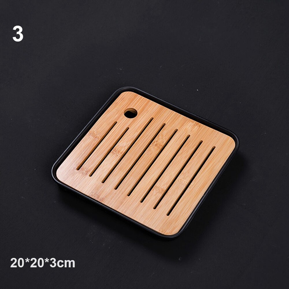 Chinese Style Bamboo Tea Trays Tea Serving Kung Fu Tea Trays Eco-Friendly Household Water Storage Trays Dry Bubble Table: 3