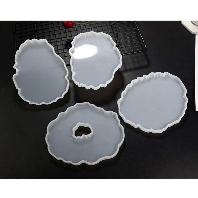 Moldes de resina de posavasos de silicona con forma de onda redonda Irregular de 11 Uds para hacer manualidades, moldes de posavasos de resina para manualidades artísticas