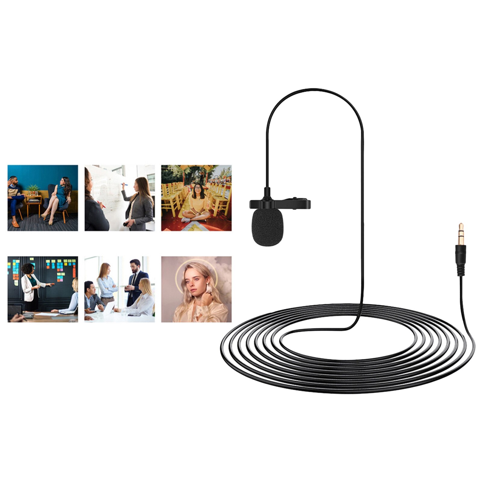 Clip on Lavalier Lapel Microphone Mic 3.5mm for DJI Pocket 2 Video Recording