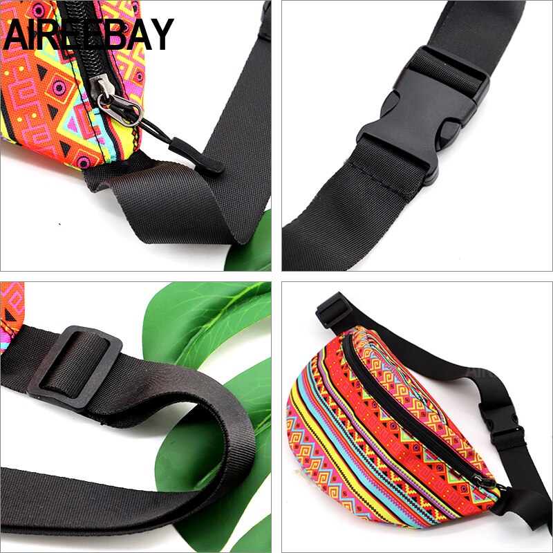 AIREEBAY Africano di Stampa Delle Donne del pacchetto di fanny 2020 marca nuovo anca Petto Sacchetto di Grande Capacità Sacchetto Della Vita Della Cinghia per le Ragazze tutto'aperto di viaggio