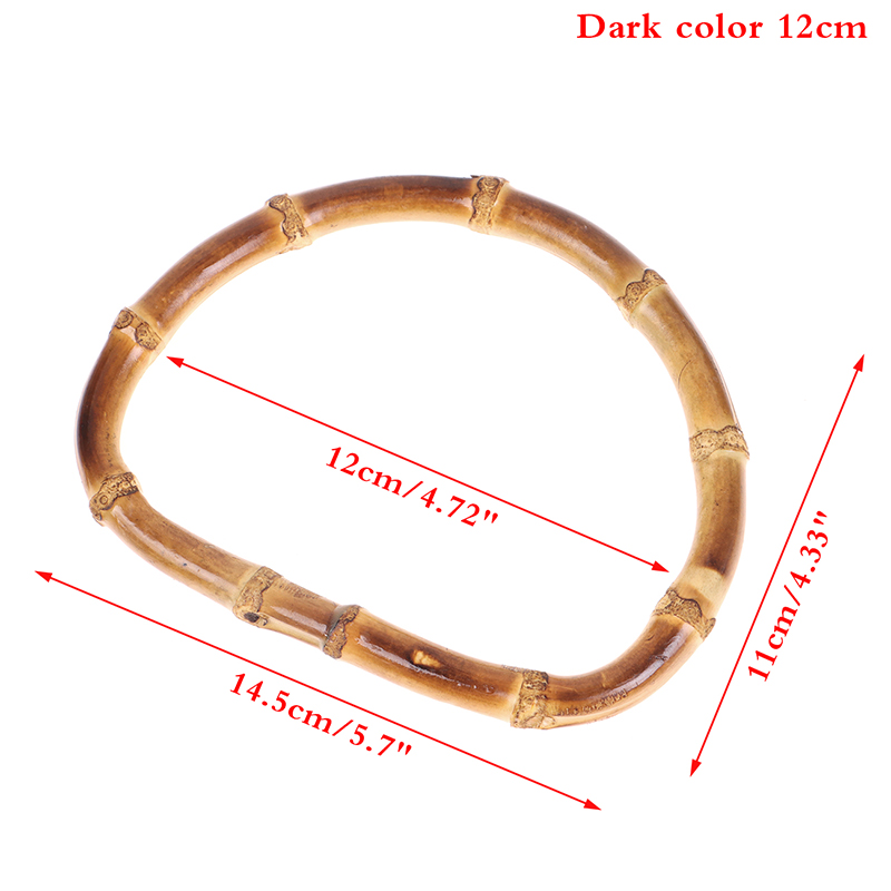 Sac à main rond en bambou, 12cm/15cm, en bois, pour remplacement, accessoires de bricolage: Rose Gold