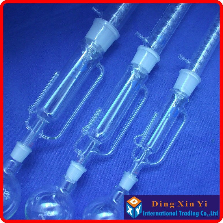 500ml Glass Soxhlet extractor,Extraction Apparatus soxhlet with coiled condenser,condenser and extractor body,Lab Glassware