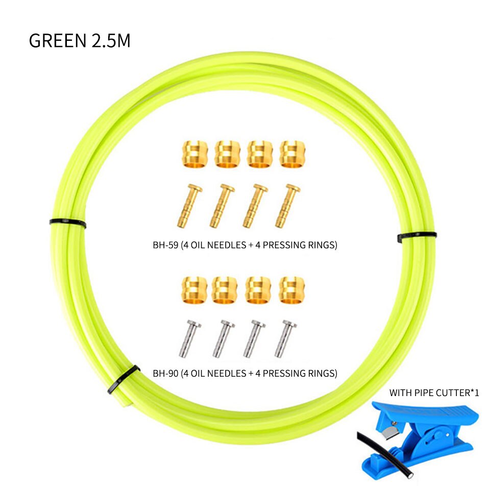 2.5M MTB Bicycle Brake Hosing Shift Housing Cable Set Kits 5mm Mountain Bike Hydraulic Disc Brake Hose Pipe Bike Hose Cutters: GREEN