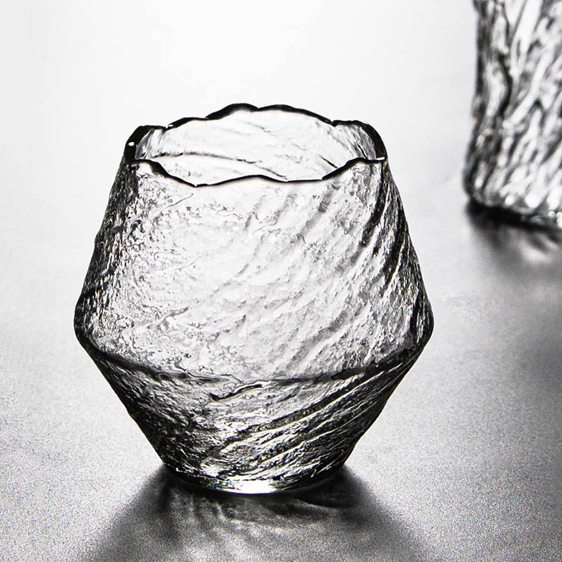 1Pc Japanese Handmade Hammered Whiskey Glass Heat-resistant Juice Cup Liquor Whisky Crystal Wine Glass Home Drinkware Bottle Mug