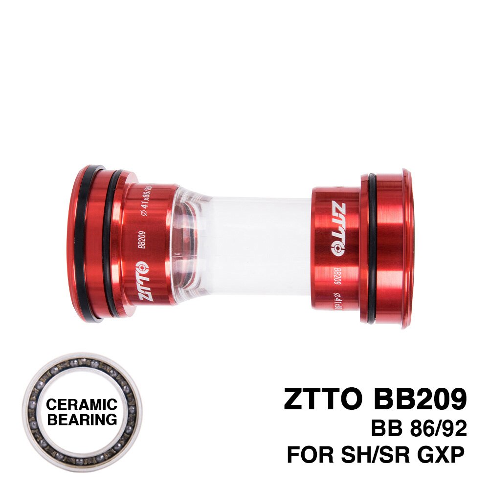 Ztto BB92 Mtb Press Fit Trapas 41Mm Racefiets PF92 BB86 BB90 Bb 24Mm Crankstel Crankstel Crank compatibel BB72 Sm BB71 41a: CERAMIC BB209 RED