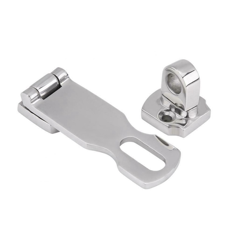 Stainless Steel Heavy-Duty Door Hook with Rotating Padlock Hole Bracket Stainless Steel Buckle Casting