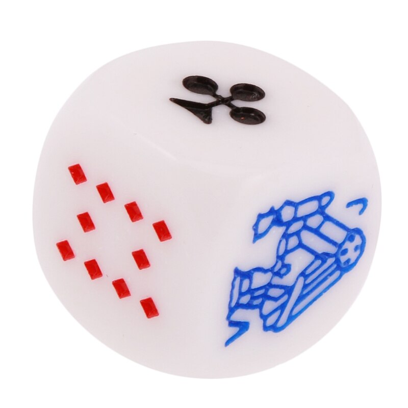 10Pcs 6 Zijdig D6 Dobbelstenen Koning Koningin Jack 16Mm Acryl Poker Gaming Card Game Dices Vrienden Party Board spel Dobbelstenen