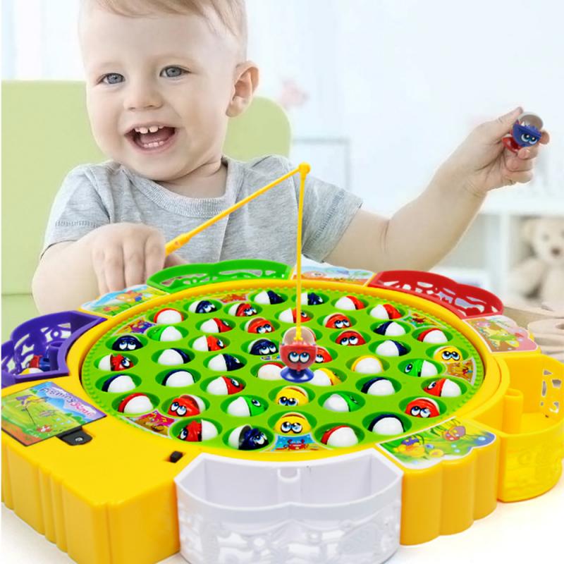 Kinderen Vissen Speelgoed Muziek Vissen Boord Set Magnetische Roterende Functie Licht Baby Educatief Speelgoed Kerstcadeau