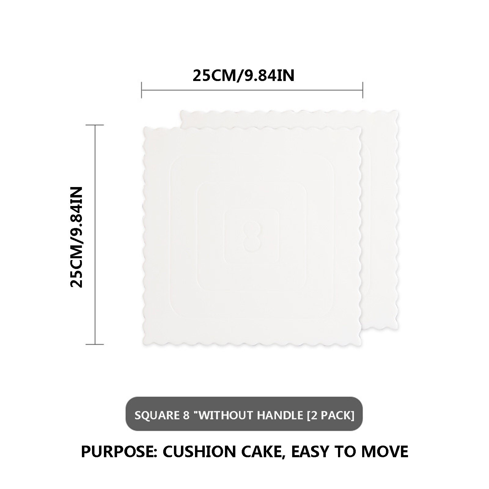 Reusable Mousse Cake Board Plastic Round Square Cake Base Cupcake Dessert Tray Display Stand For Home Wedding Birthday Party: Light Yellow