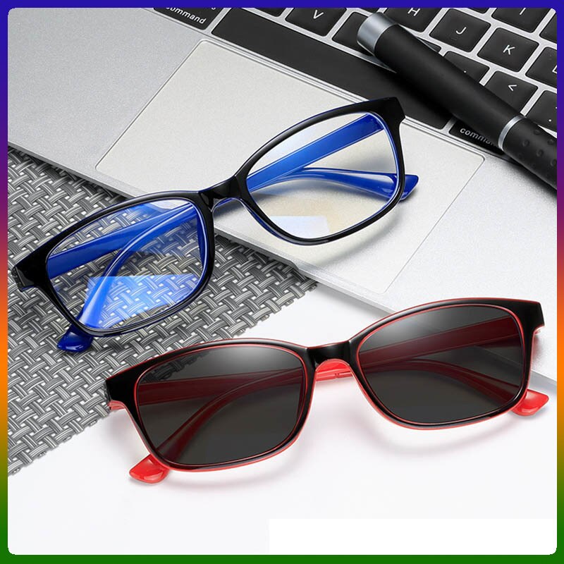 Blue Light Blocking Glasses High-grade Vintage Transition Photochromic Sunglasses Anti Fatigue UV Computer Radiation Protection