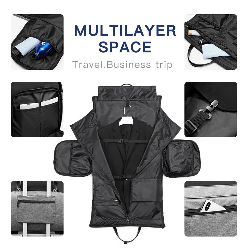Multifunction masculino terno de armazenamento saco de viagem grande capacidade bolsa de bagagem à prova dwaterproof água bolsa de viagem sapatos bolso