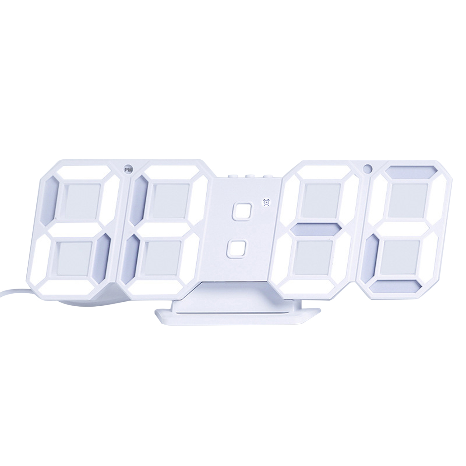 Led digital klocka 3d elektronisk bord väckarklocka vägg glödande hängande klockor temperatur display