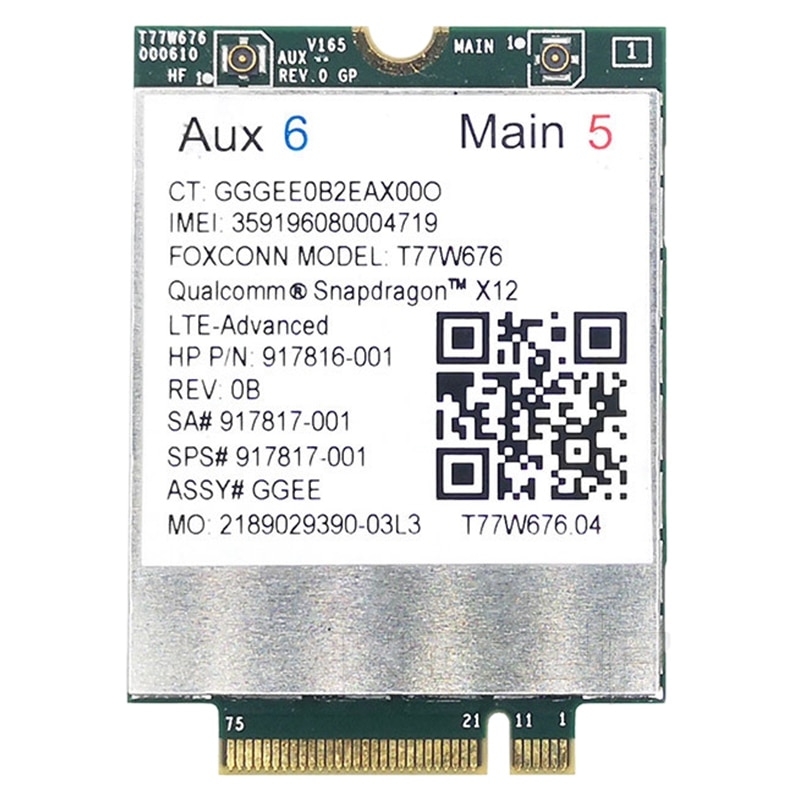 Lt4220 T77W676 917817-001 4G WWAN M.2 450Mbps LTE Modem for Elite X2 1030 G3 EliteBook X360 1030 G3