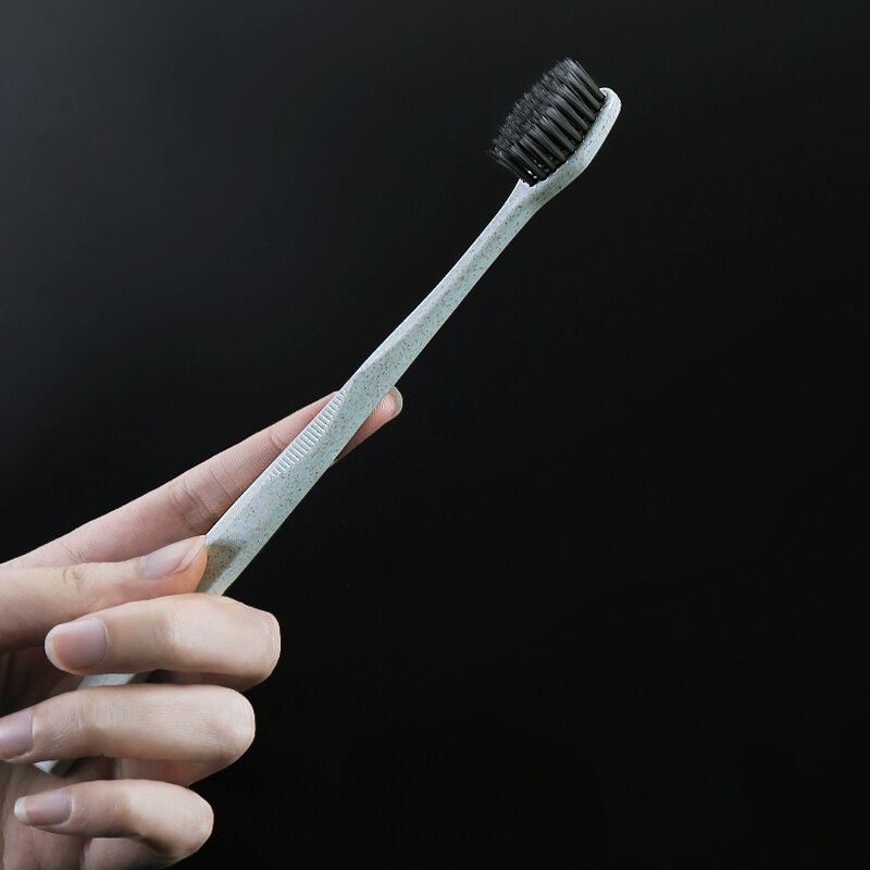 Kinepin Tarwe Stro Tandenborstel 6Pcs Tand Slim Tapered Tip Binchoutan Houtskool Haren Volwassen Teethbrush Tanden Borstel