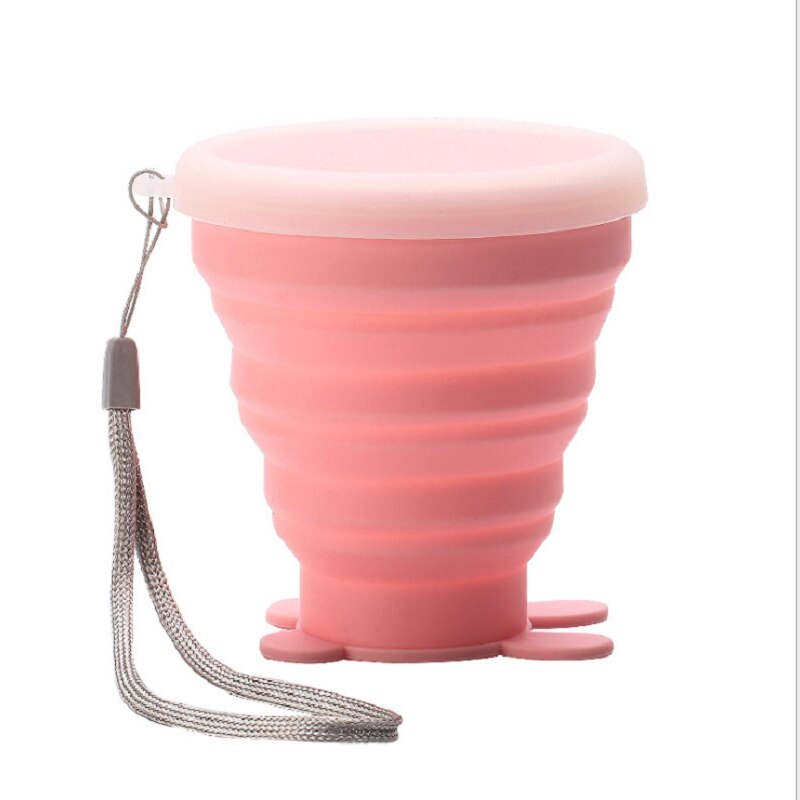 Draagbare Siliconen Cup Opvouwbare 200Ml Outdoor Telescopische Cup Kleine Cartoon Siliconen Vouwen Reizen Intrekbare Gorgelen Cup