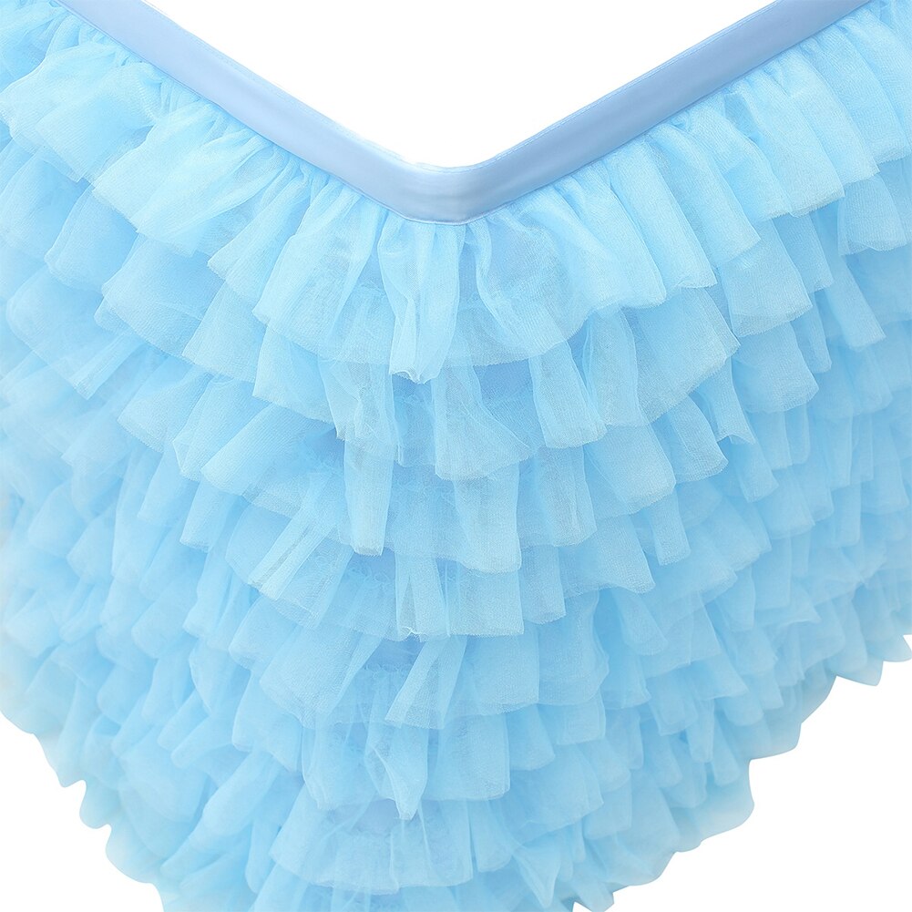 Wedding Party Tafel Rok Effen Kleur Met Houten Oren Multi-layer Tule Drukken Fitting Herbruikbare Tafel Decoratie