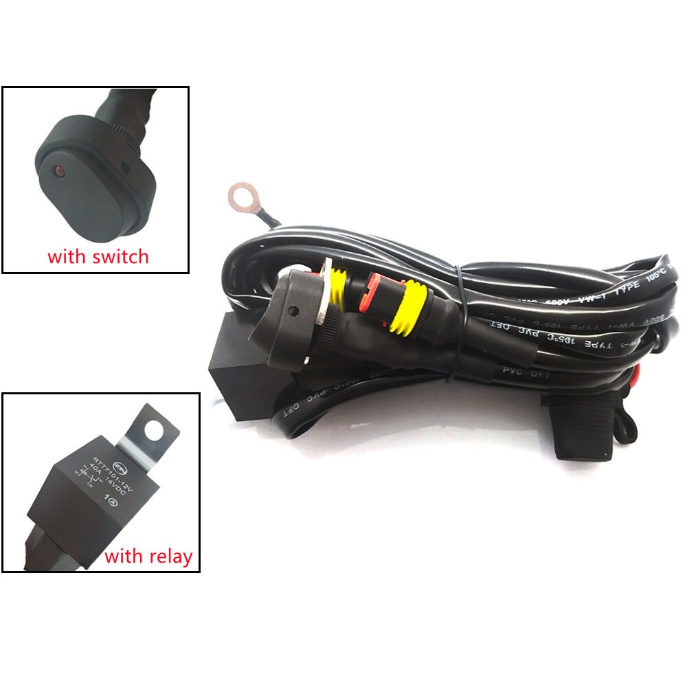 Universal Motorcycle LED Headlight Projector Lens ATV Scooter Driving Light DRL For Cafe Racer Light Auxiliary Spotlight Lamp.: only wire