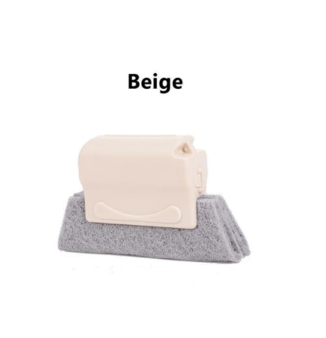 Window Groove Cleaning Brush Magic Window cleaning brush Window Groove Cleaning Cloth Window Slot Brush: Beige