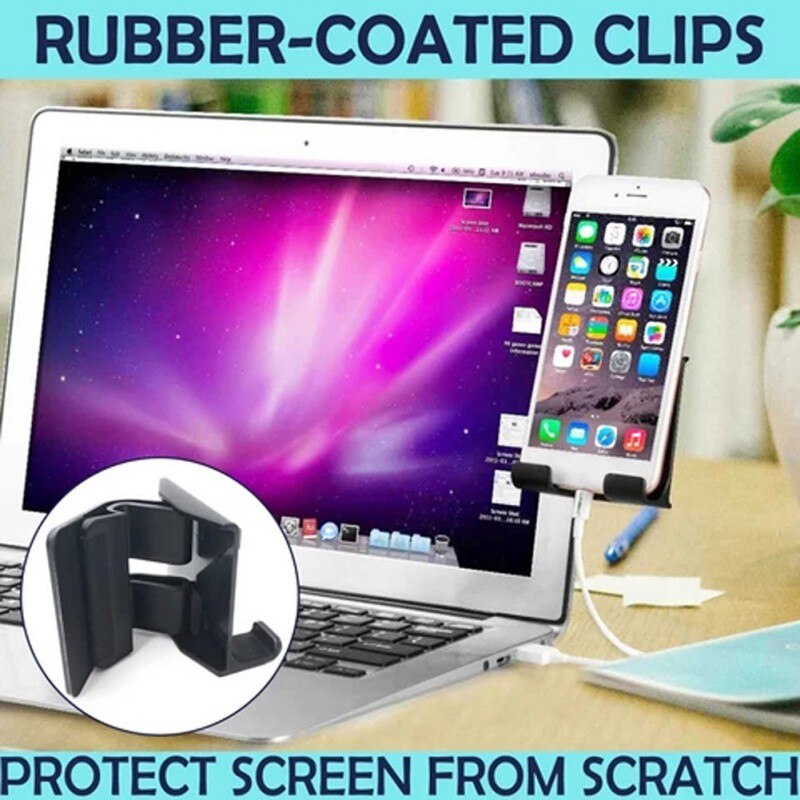 Smart Mobile Clip Holder For Desktop Monitor And Laptop Screen-Side