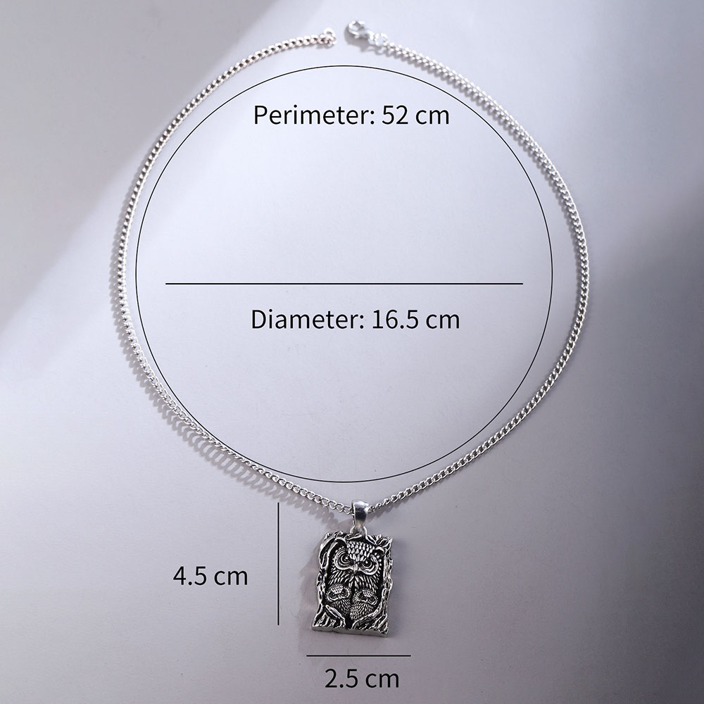 Collana con ciondolo gufo gotico catena Hip-Hop per donna uomo ciondolo tondo animale gioielli moda accessori regalo Choke Color argento