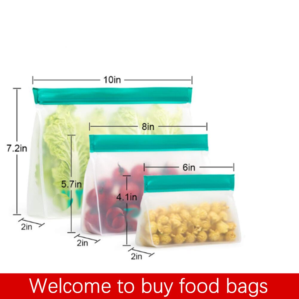 Silicone fresh food storage bag container reusable three-dimensional freezing bag leak-proof top ziplock bag kitchen storage bag