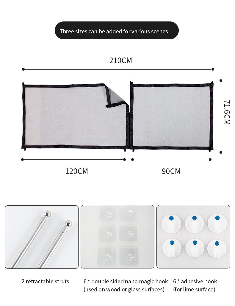 Pet magic fence Retractable Baby Gate Wide Safety Mesh Gate Easy to Roll and Latch for Stairways Doorways Hallways Patios Deck