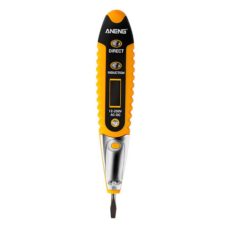 Digital testpenna testare elektrisk lcd-display skruvmejsel spänningsdetektor testpenna ac  dc 12-250v för elektrikerverktyg: B