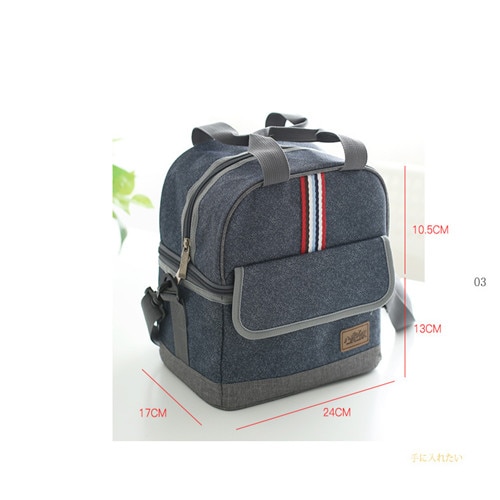 Style Large Capacity Insulated Lunch Bag Tote Men Women Travel Picnic Portable Cold Food Thermal Cooler Bag: D