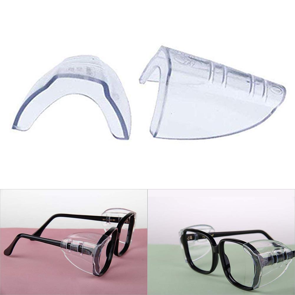 2Pcs Safety Eye Glasses Side Shield Non-toxic Clear Flexible Glasses Side Shield Plastic Glasses Safe Protection Glasses Shields