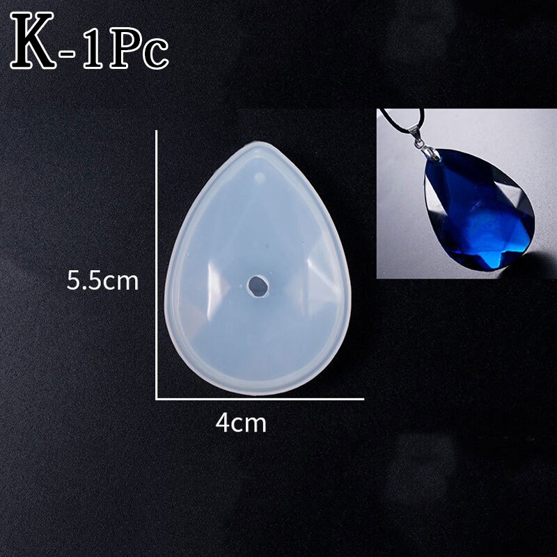 DIY Silicone Pendant Water Mold Epoxy Resin Craft Making Tool Jewelry Crystal Necklace Bracelet Earrings Geometric 3D Craft: K